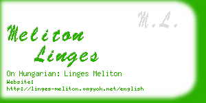 meliton linges business card